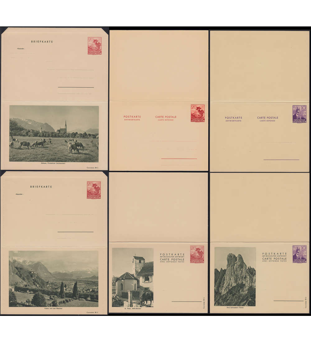 Liechtenstein 4 Ganzsachen K1/01,K1/02,P21+P24 postfrisch