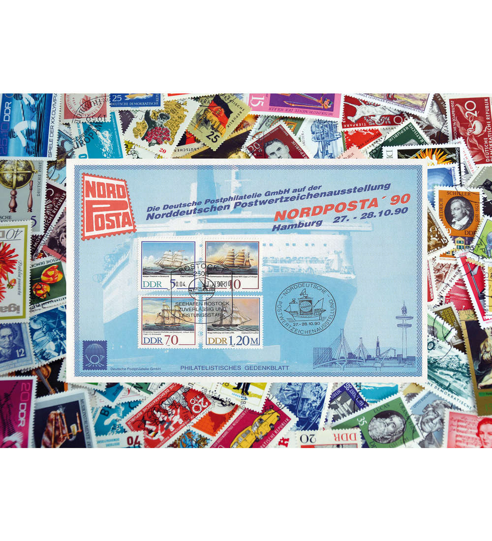 DDR Kollektion mit Nr. 3198-3201 auf Gedenkblatt