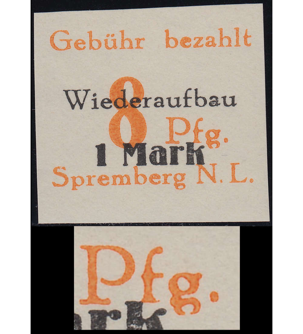 Deutsche Lokalausgabe Spremberg  Nr. 19B III postfrisch ** Plattenfehler
