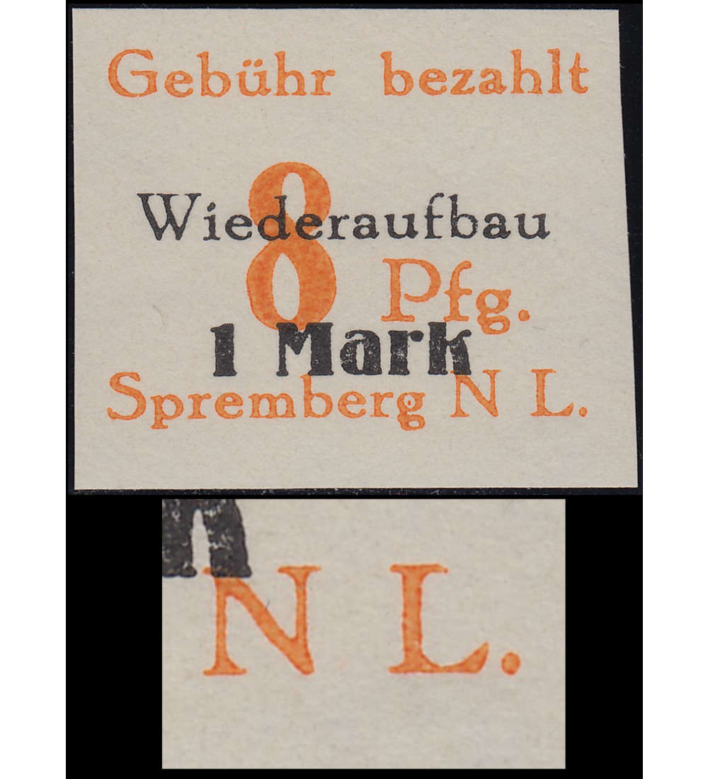 Deutsche Lokalausgabe Spremberg  Nr. 19B VIII postfrisch **  Plattenfehler