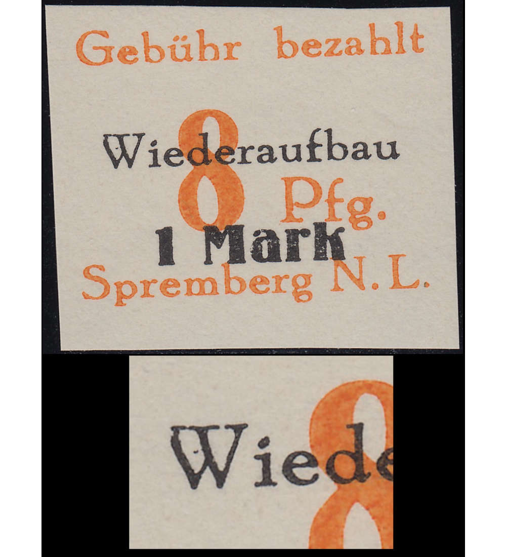 Deutsche Lokalausgabe Spremberg  Nr. 19B X postfrisch ** Plattenfehler