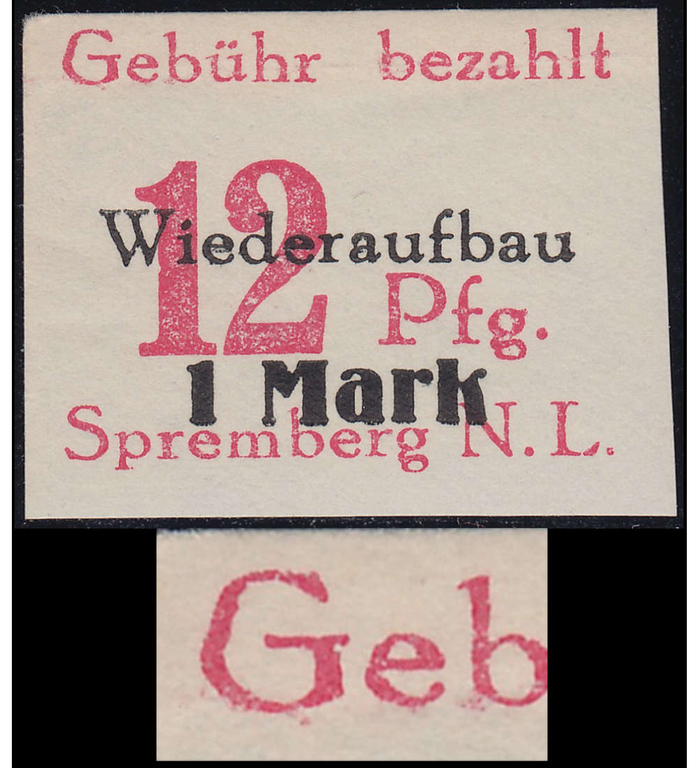 Deutsche Lokalausgabe Spremberg  Nr. 20B II postfrisch **  Plattenfehler