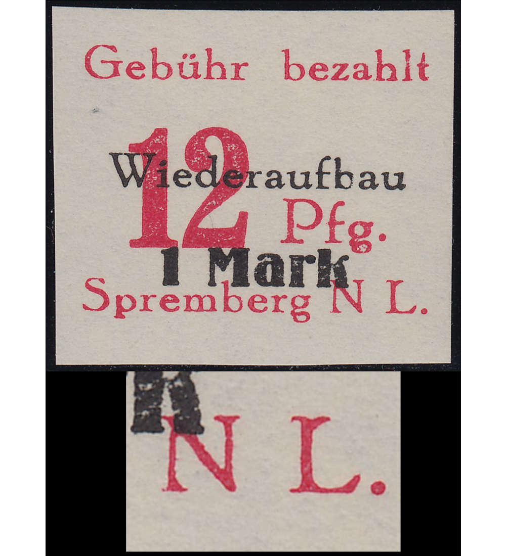 Deutsche  Lokalausgabe Spremberg  Nr. 20B VII postfrisch **  Plattenfehler