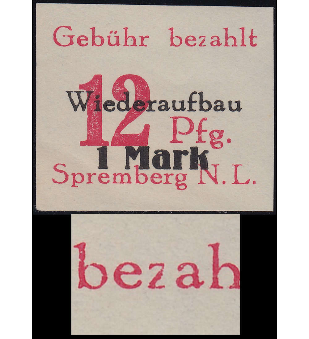 Deutsche Lokalausgabe Spremberg  Nr. 20B XI postfrisch ** Plattenfehler