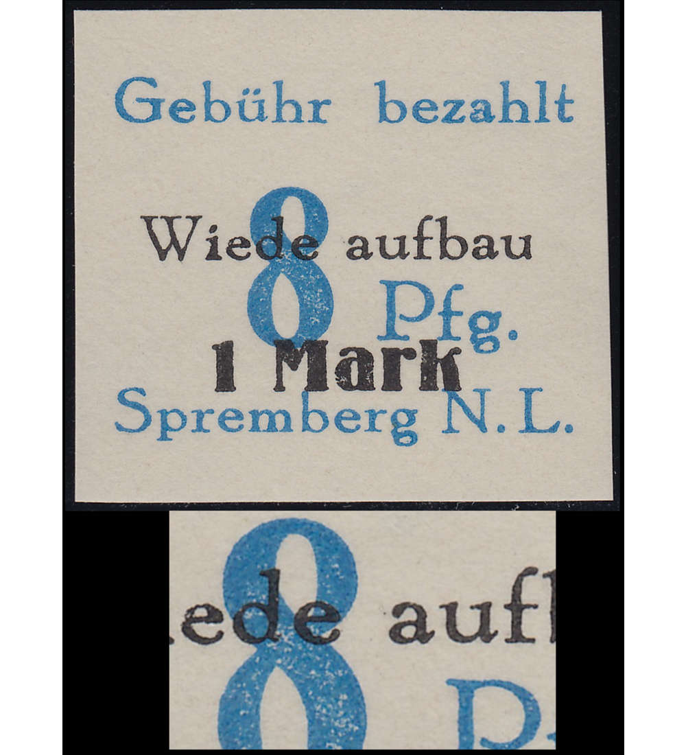 Deutsche Lokalausgabe Spremberg  Nr. 21B I postfrisch ** Plattenfehler