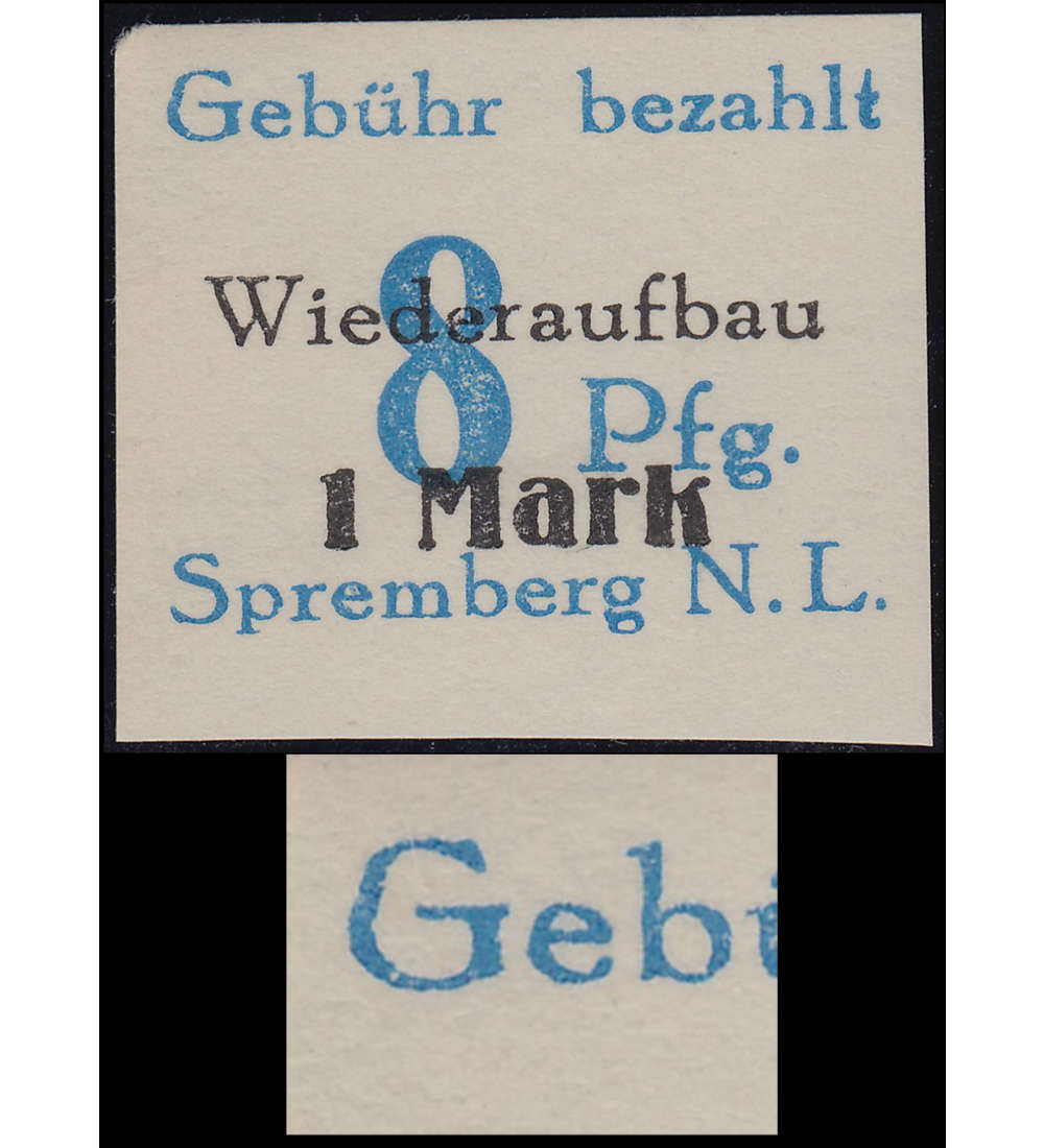 Deutsche Lokalausgabe Spremberg  Nr. 21B II postfrisch ** Plattenfehler
