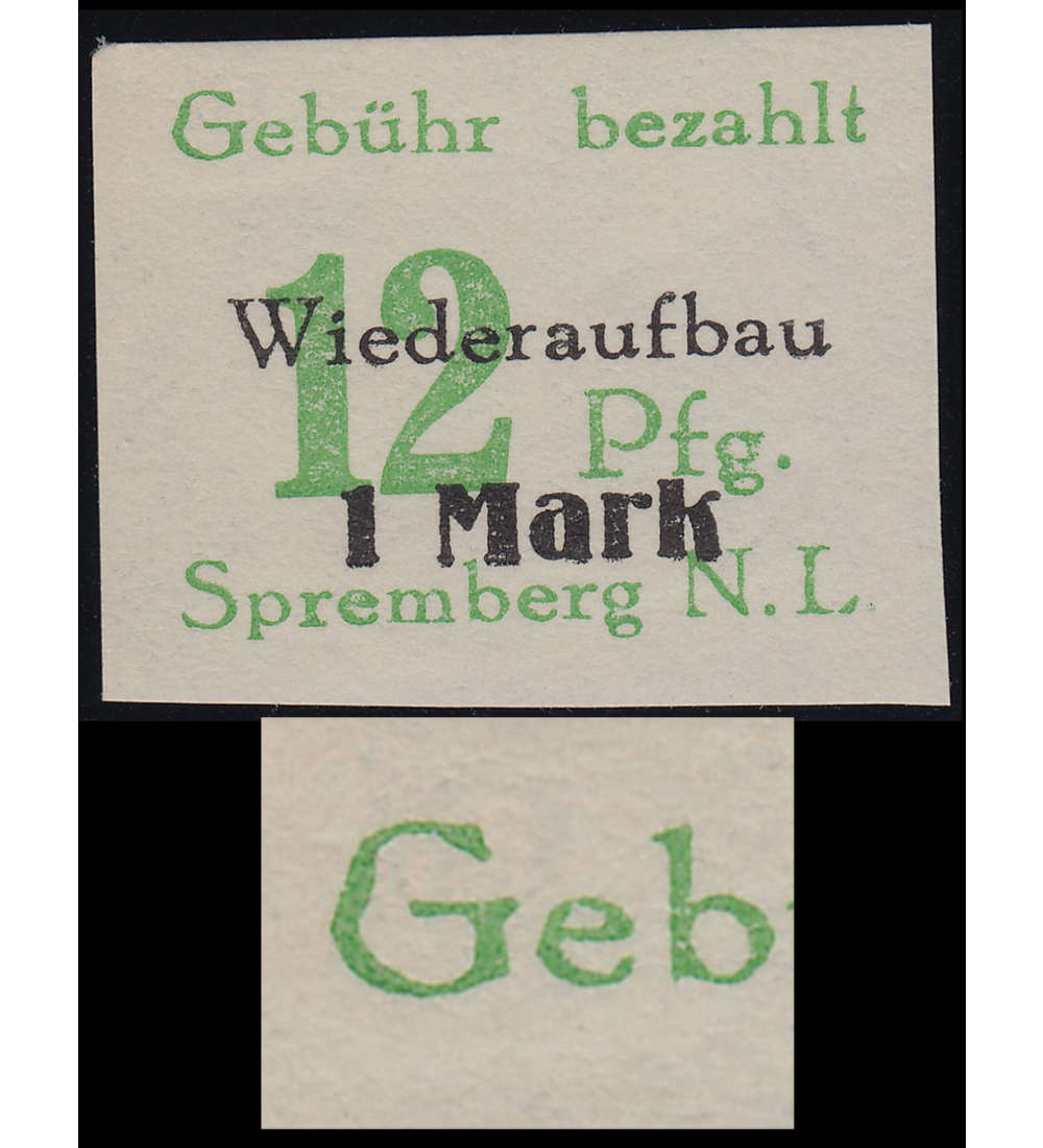 Deutsche Lokalausgabe Spremberg  Nr. 22B II postfrisch ** Plattenfehler