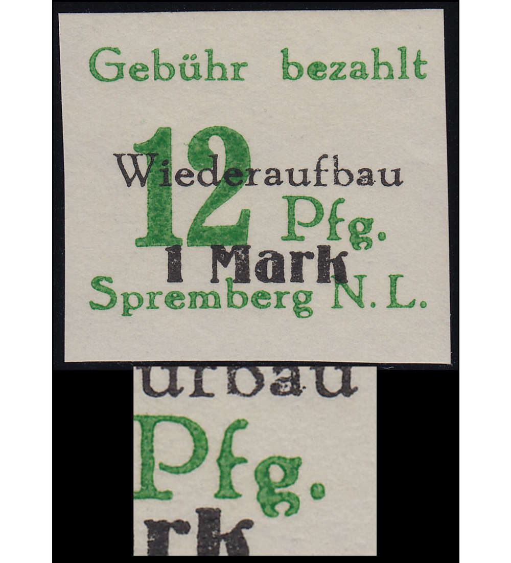 Deutsche Lokalausgabe Spremberg  Nr. 22B III postfrisch ** Plattenfehler
