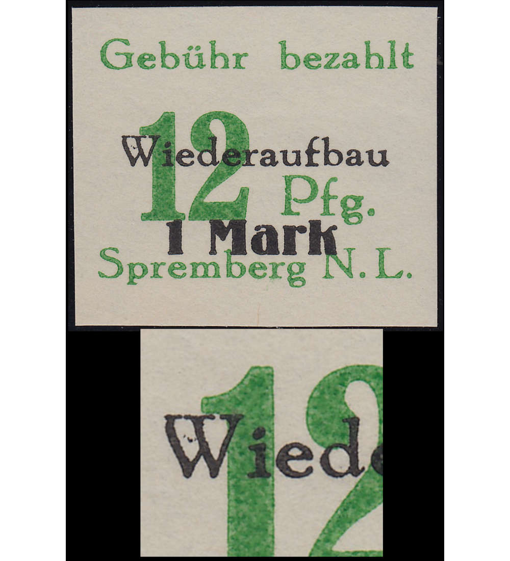 Deutsche Lokalausgabe Spremberg  Nr. 22B X postfrisch ** Plattenfehler