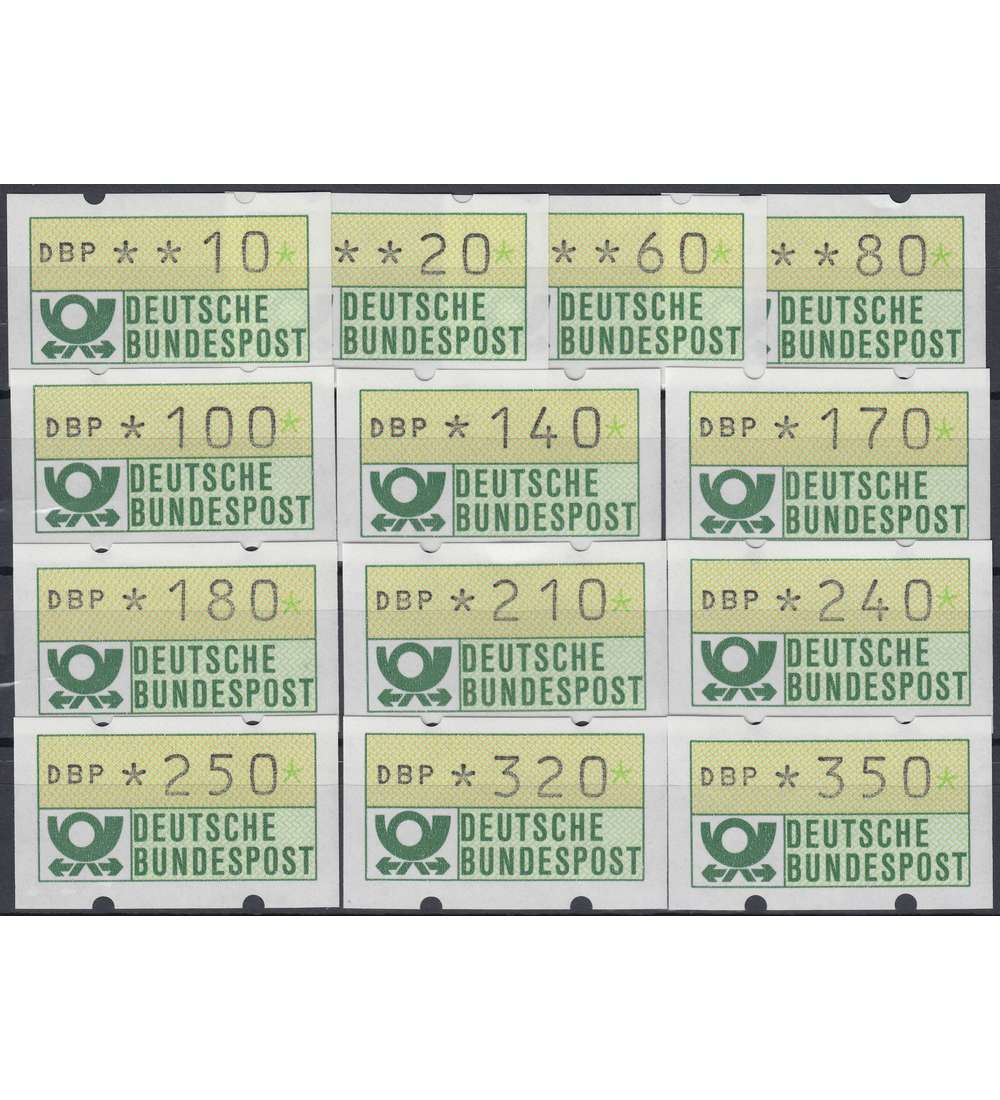 BRD Bund ATM 1.1 hu TS3 postfrisch ** 10/20/60/80/100/140/170/180/   210/240/250/320/350 Pfg.