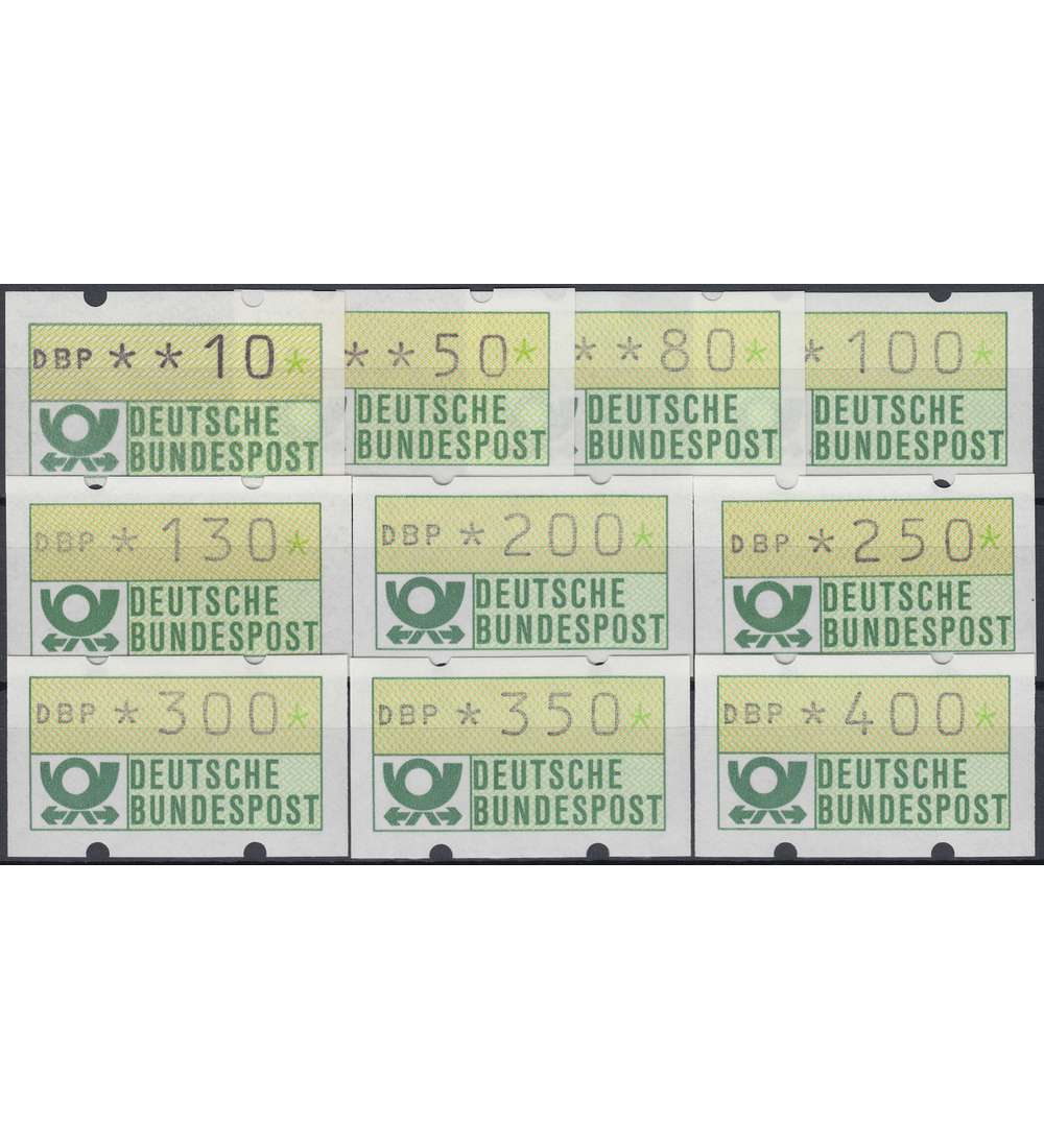 BRD Bund  ATM 1.1 hu TS7 postfrisch **   10/50/80/100/130/200/250/300/  350/400 Pfg.