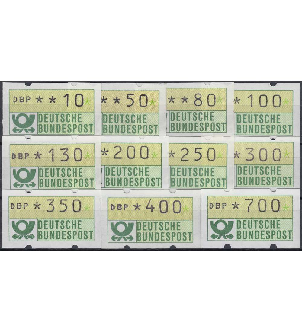 BRD Bund  ATM 1.1 hu TS8 postfrisch **   10/50/80/100/130/200/250/300/  350/400/700 Pfg.