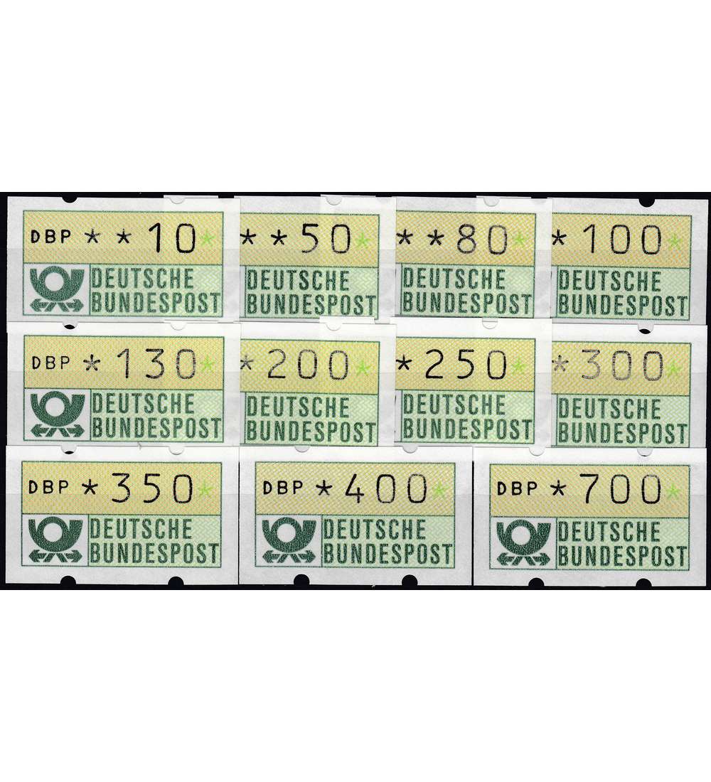 BRD Bund  ATM1.1 hv TS8 postfrisch   10/50/80/100/130/200/250/300/  350/400/700 Pfg.
