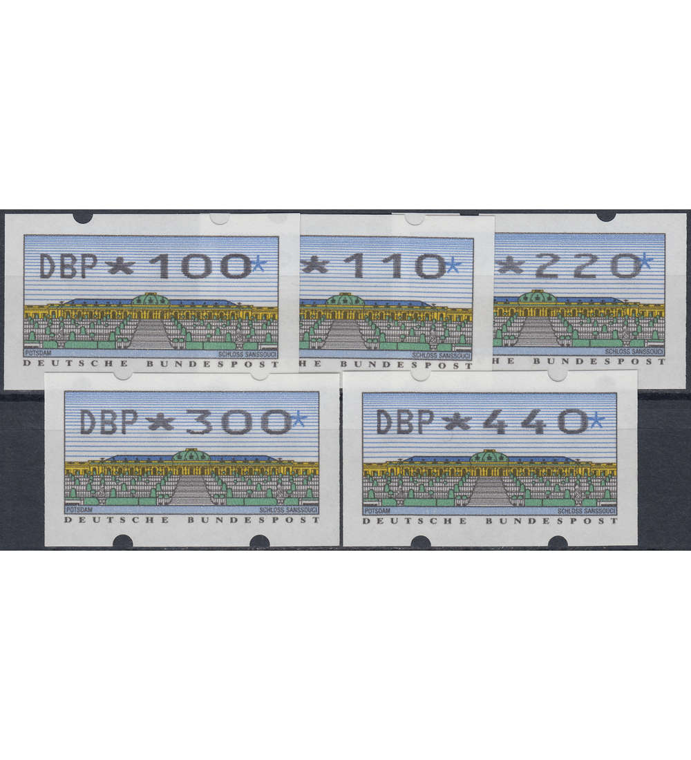 BRD Bund  ATM2.2.2 TS1 postfrisch    100/110/220/300/440 Pfg.       Mettler