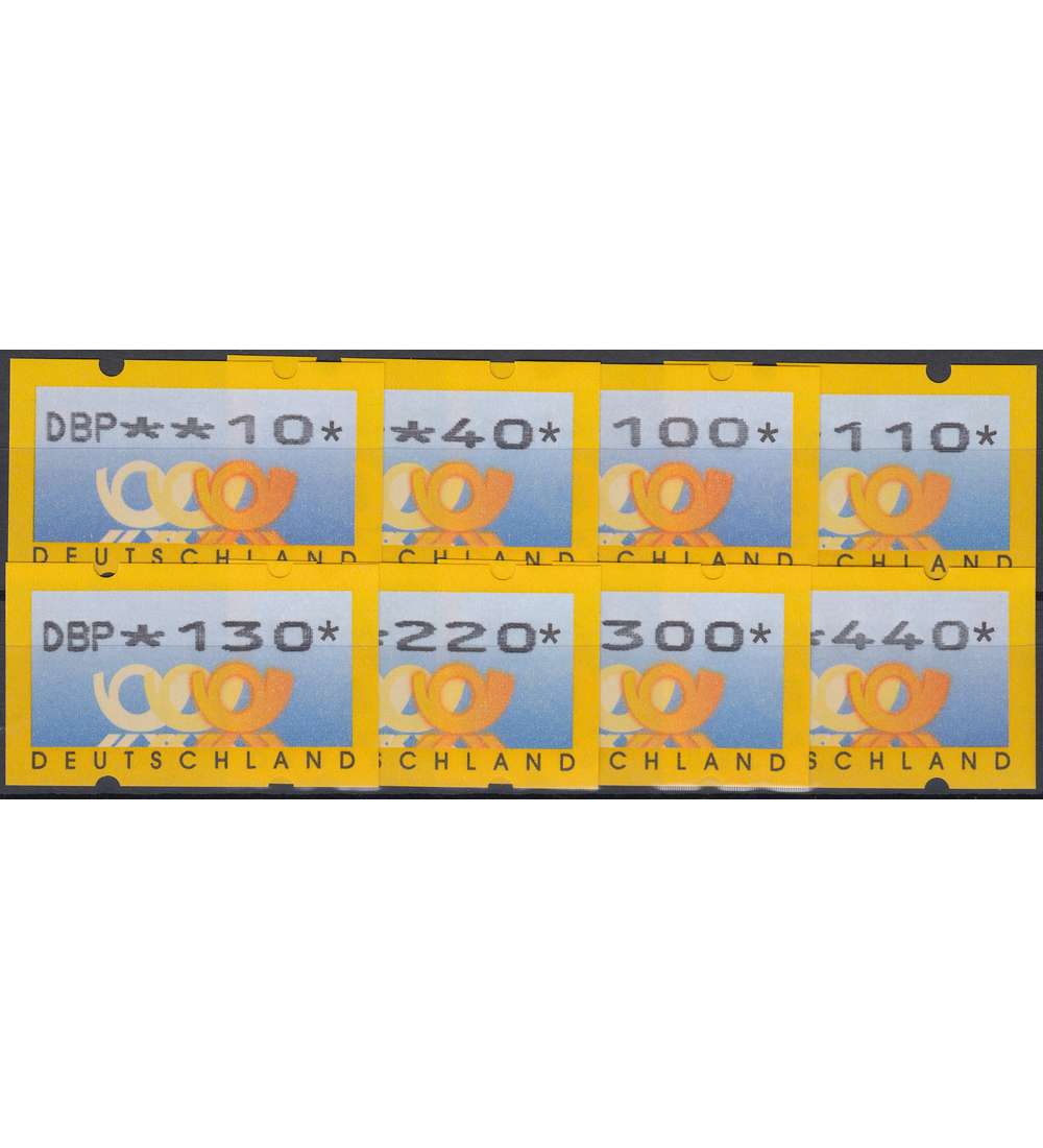 BRD Bund  ATM3.1 TS1 postfrisch **   10/40/100/110/130/220/300/     440 Pfg. DBP+Wertziffern breit
