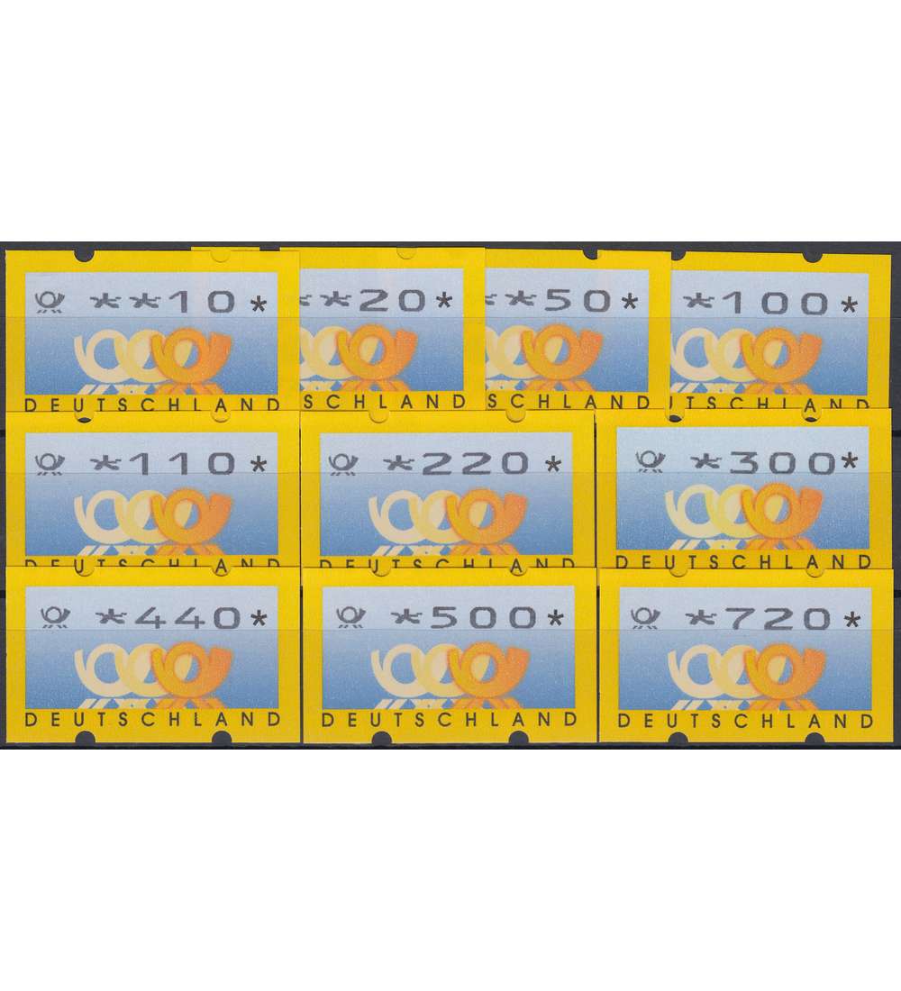 BRD Bund  ATM3.3 TS2 postfrisch  **    10/20/50/100/110/220/300/440/  500/720 Posth.+Wertz. mager
