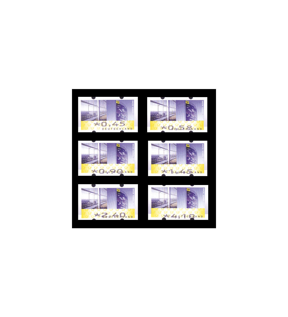 BRD Bund  ATM7 TS3 postfrisch ** 045/058/090/145/240/410 Cent Posttower Bonn