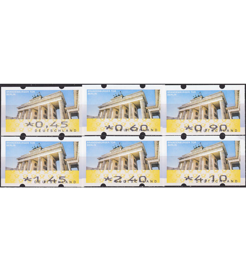 BRD Bund  ATM 6 TS4 postfrisch ** 045/060/090/145/240/410 Cent Brandenburger Tor