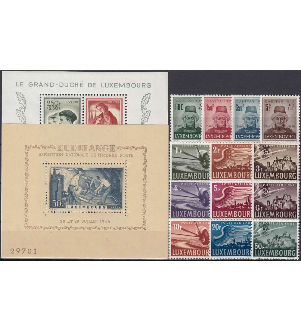 Luxemburg 1946 postfrisch      Nr. 399-416 Block 5-6
