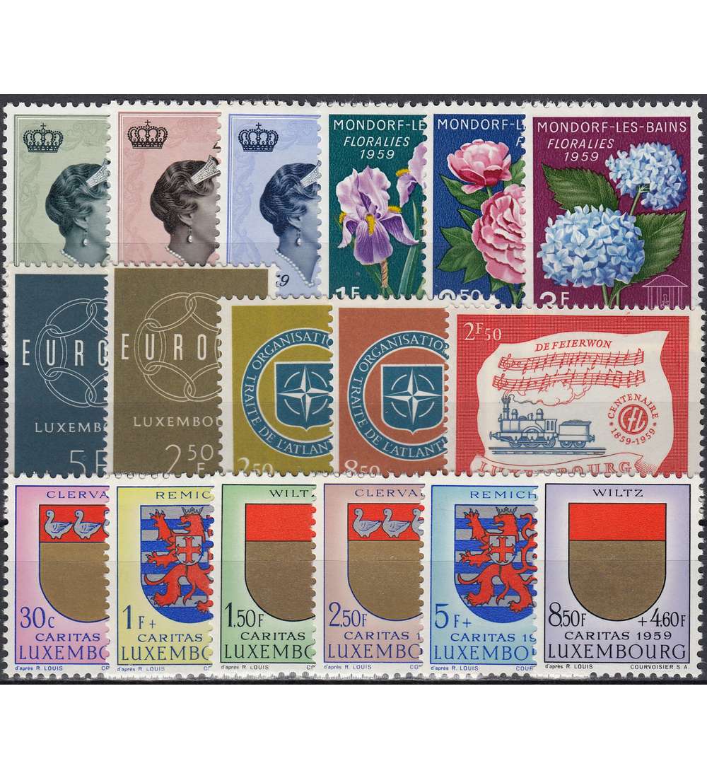 Luxemburg 1959 postfrisch      Nr. 601-617