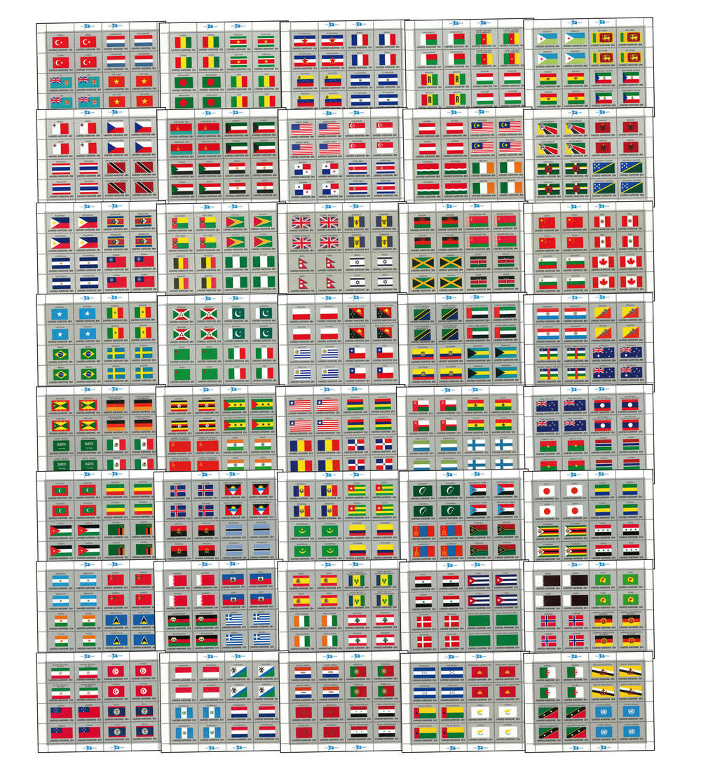 UNO NEW YORK - postfrische Flaggen-Kleinbogen Sammlung