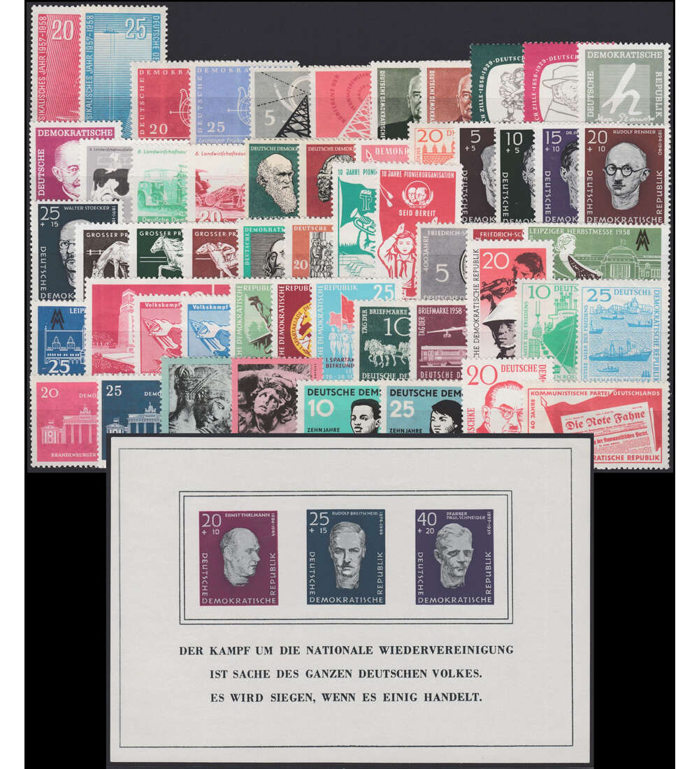 DDR-Jahrgang-1958-postfrisch - komplett