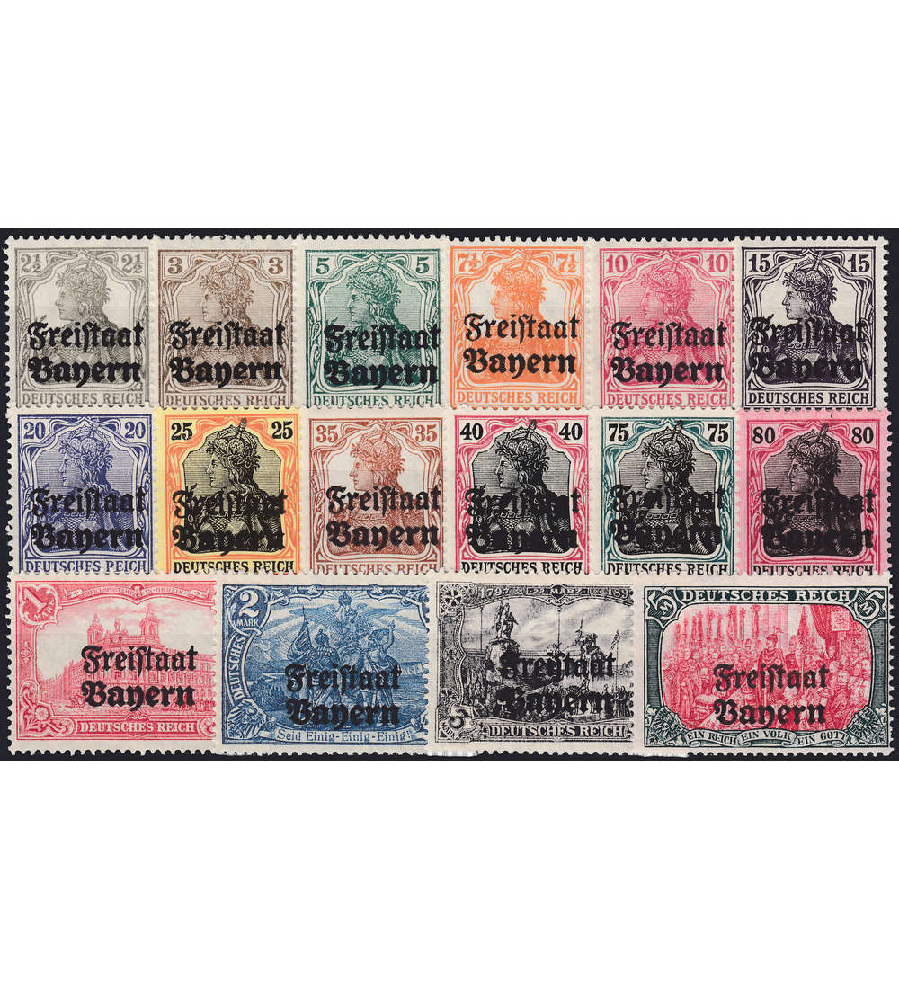 Bayern Nr. 136-151 postfrisch Germania mit Aufdruck 1919