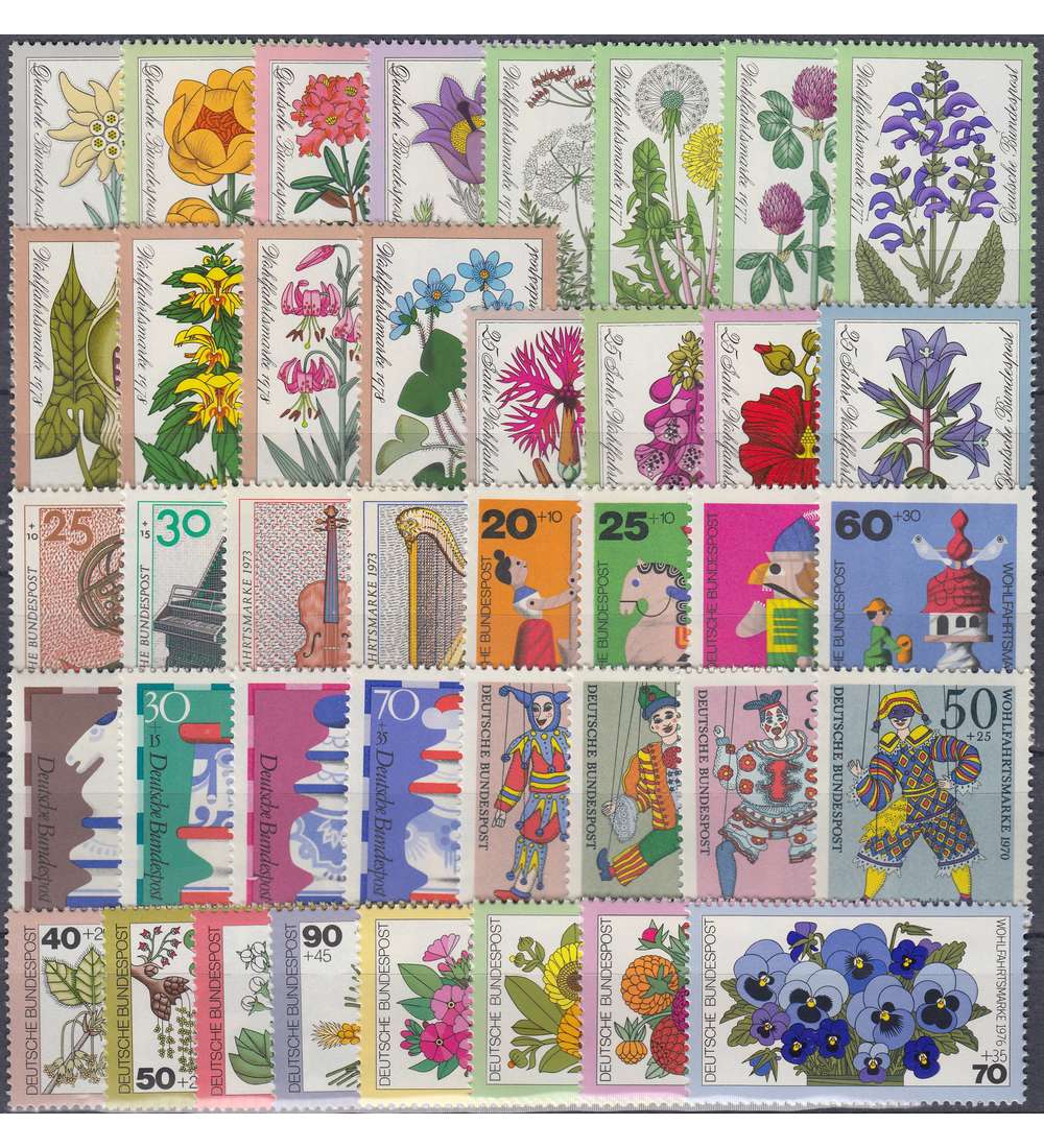 BRD Bund Wohlfahrtsstze 1970-79  postfrisch **