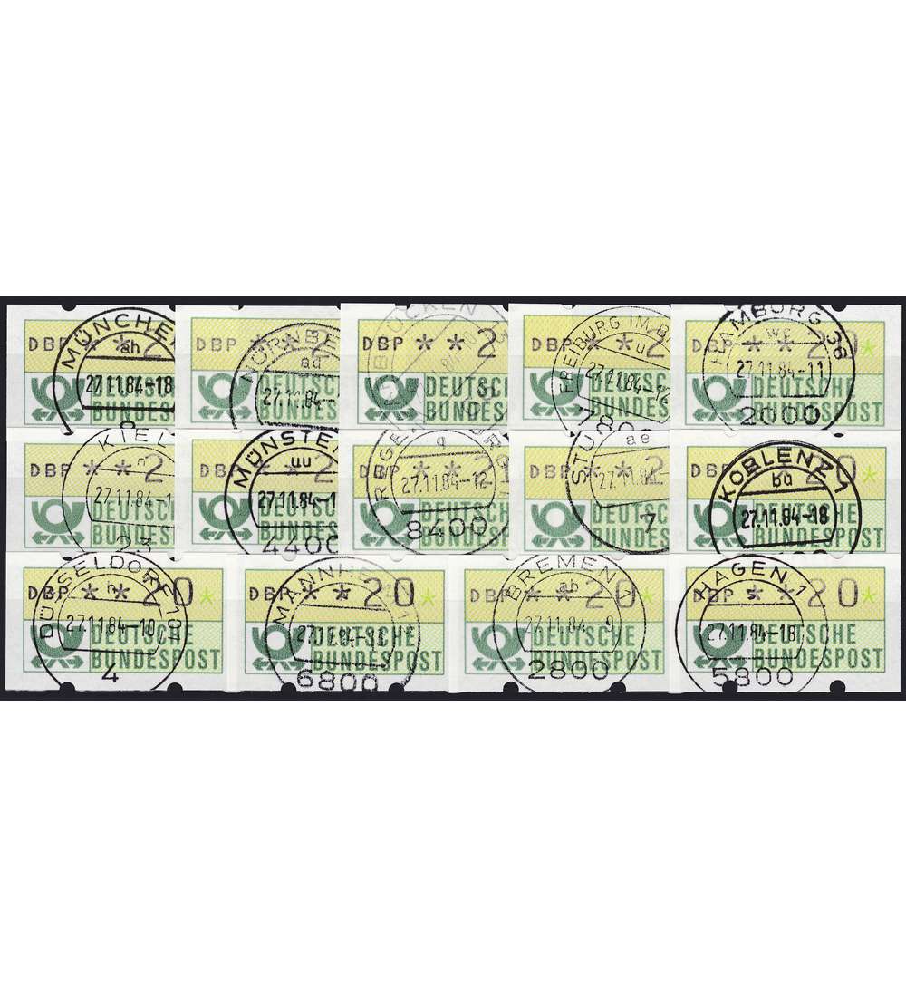 BRD Bund  ATM Dokumentation 14 neue Standorte fr Postwertzeichendrucker