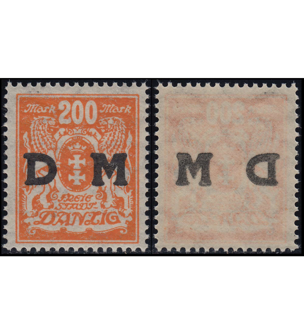 Danzig Dienst Nr. 38 postfr. mit Abklatsch