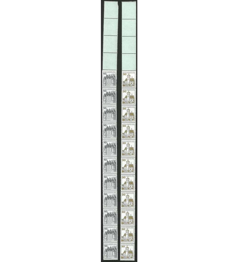 Berlin Letterset postfrisch ** 11er Streifen + 4 Leerfelder