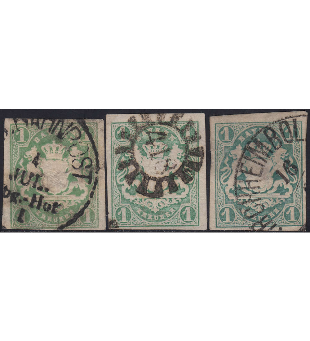 Bayern Nr. 14a+b+c gestempelt