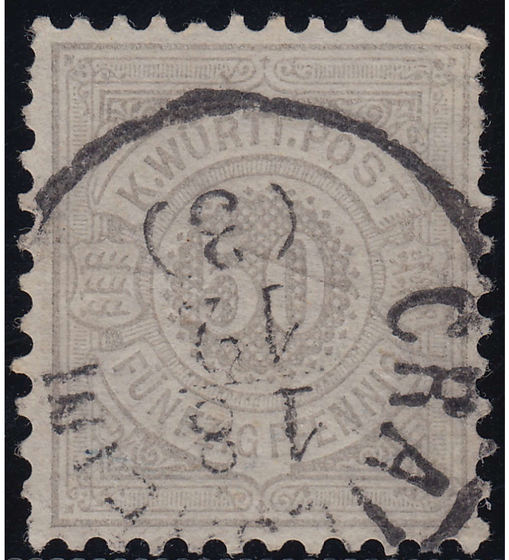 Wrttemberg Nr. 49 gestempelt in Bedarfserhaltung