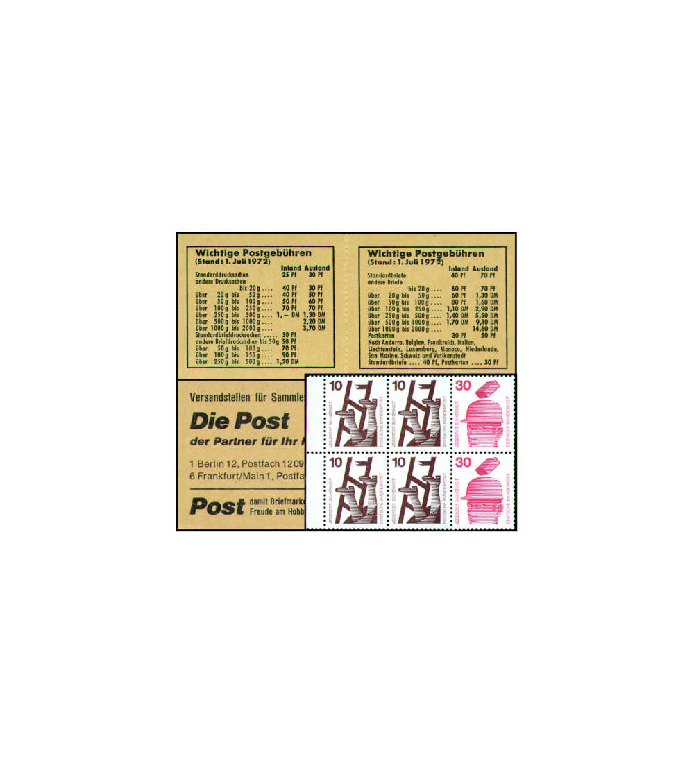 BRD Bund  Markenheft Nr. 16b