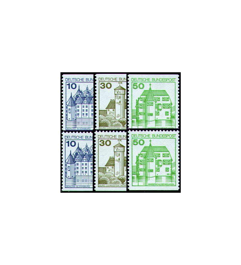 BRD Letterset postfrisch geschnittene Ausgaben