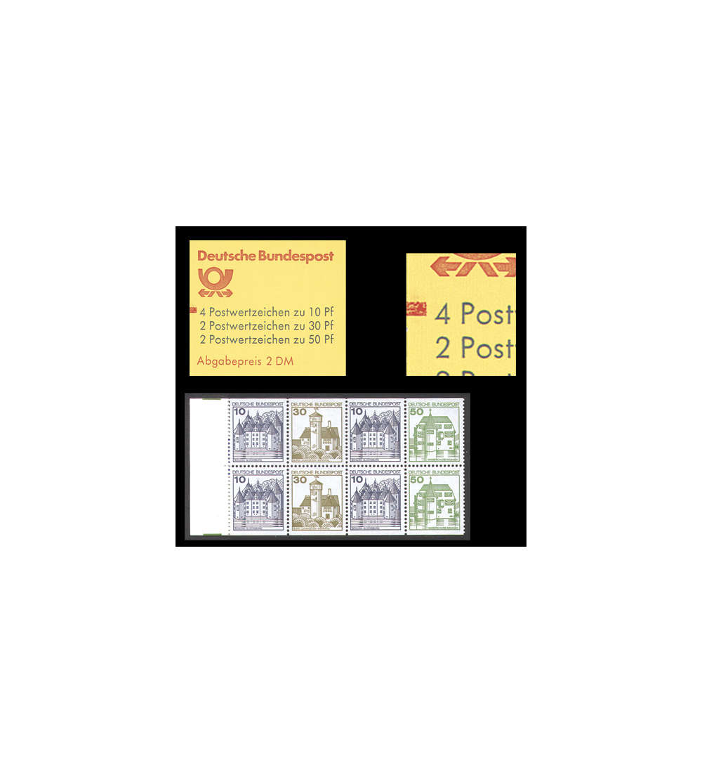 BRD Bund  Markenheft Nr. 22 II mZb Letterset mit Zhlbalken