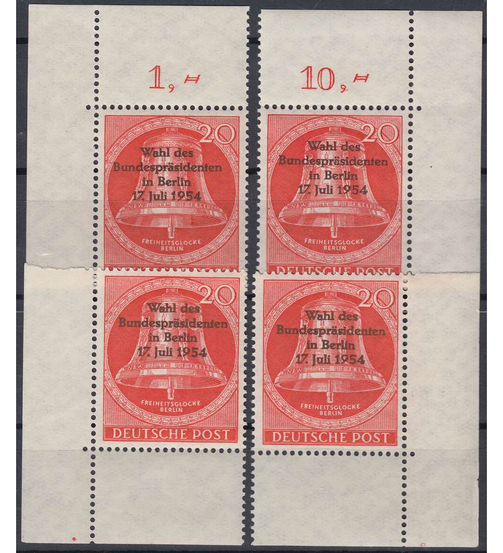 Berlin Nr. 118 postfrisch ** 4 Eckrandstcke BP-Wahl