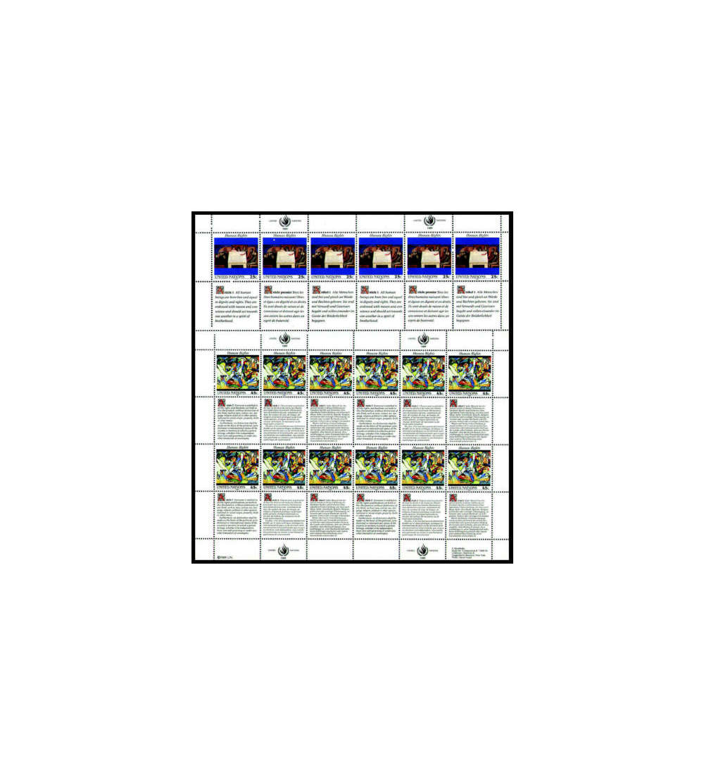 UNO New York Nr. 595-596 postf als Kleinbogen