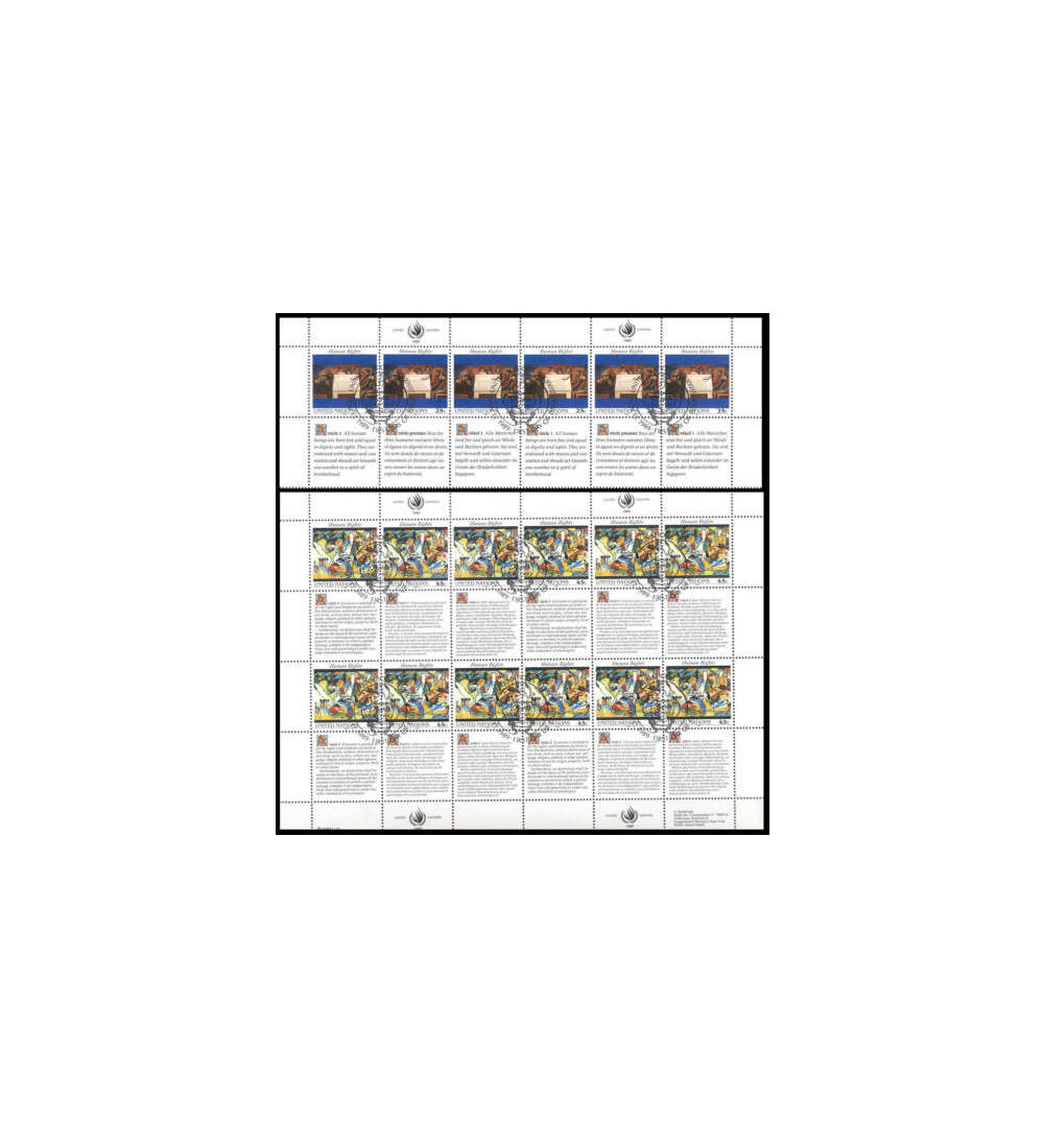 UNO New York Nr. 595-596 gest. als Kleinbogen