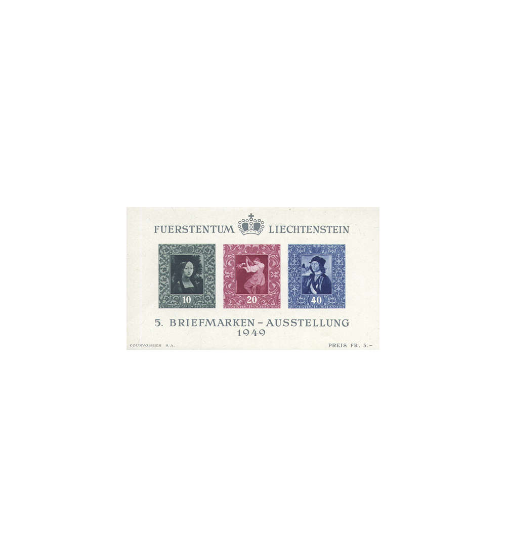 Liechtenstein Block 5 postfrisch Briefmarkenausstellung 1949