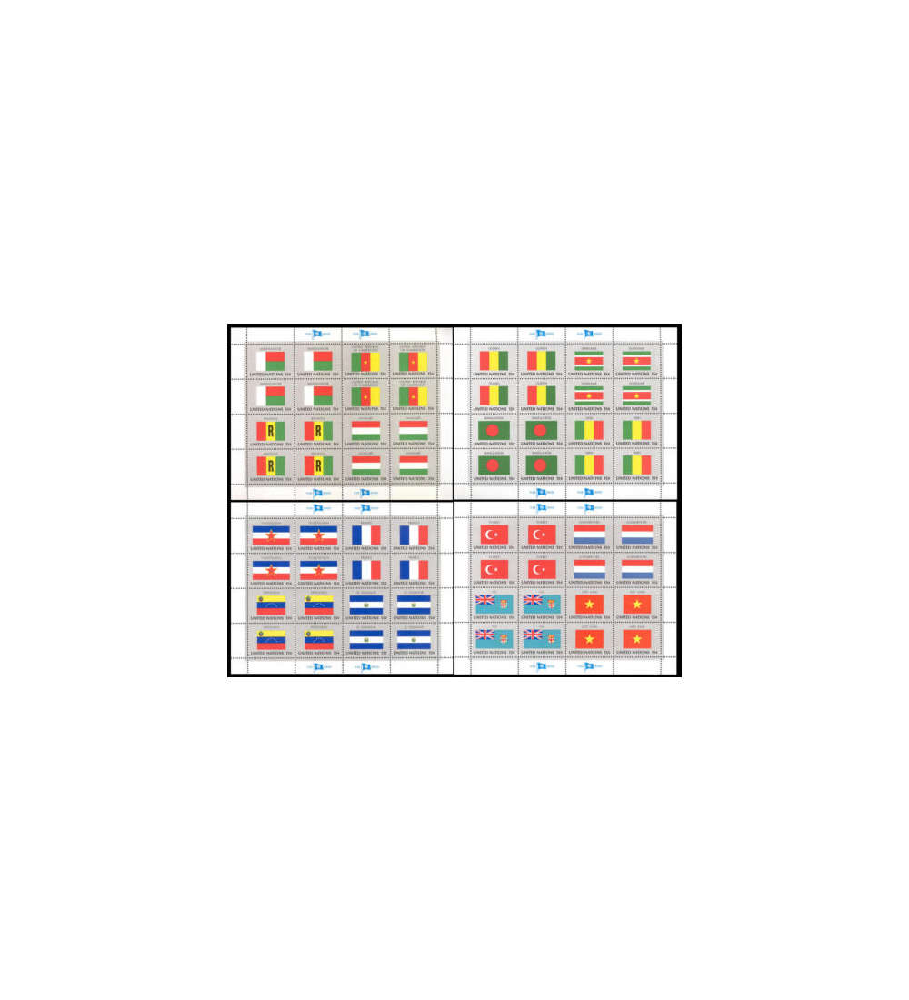 UNO New York Nr. 348-363 postfrisch** - Flaggen 1980 -  als Kleinbogen