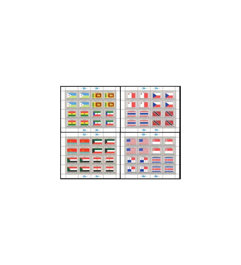 UNO New York Nr. 373-388 postfrisch - Flaggen 1981 -  als Kleinbogen