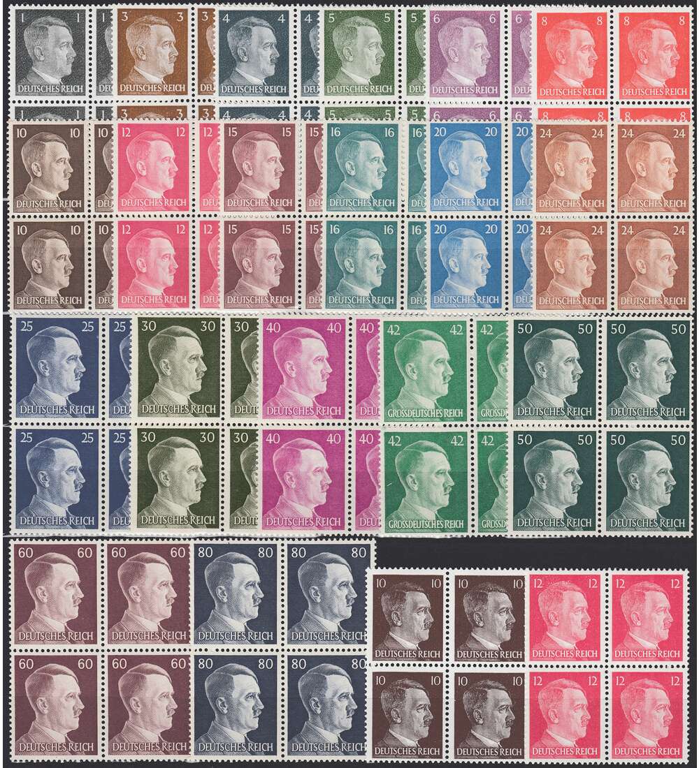 Deutsches Reich Nr. 781-798,826-827 in postfrischen ** Viererblcken
