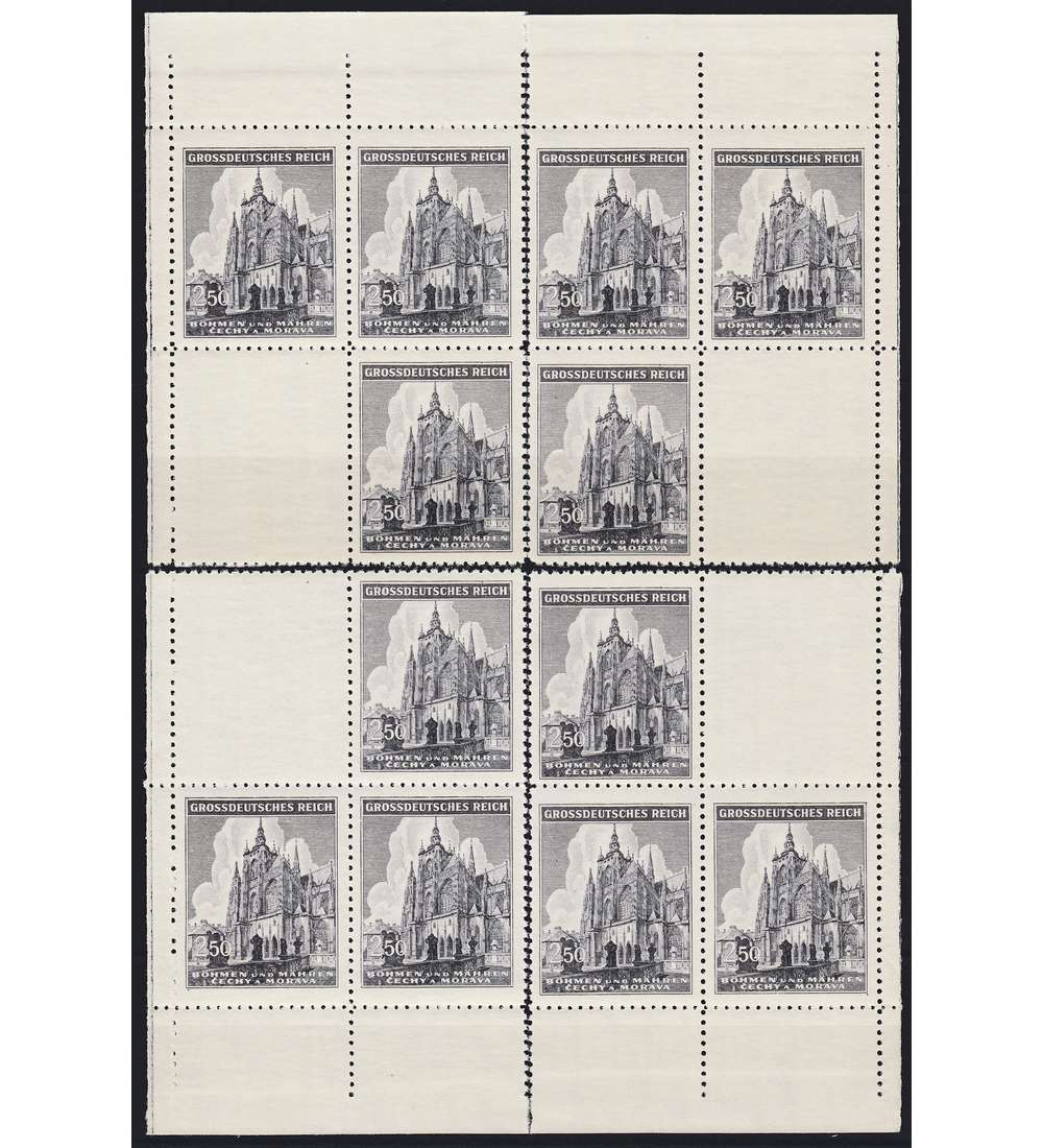 Bhmen und Mhren postfrisch ** Nr. 141 4 Eckrandviererblcke VBE-1 bis VBE-4
