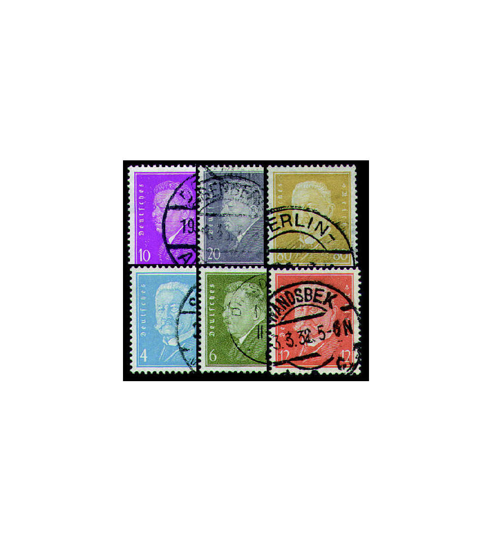 Deutsches  Reich Nr.435-37,454,465-66 gestempelt Prsidenten