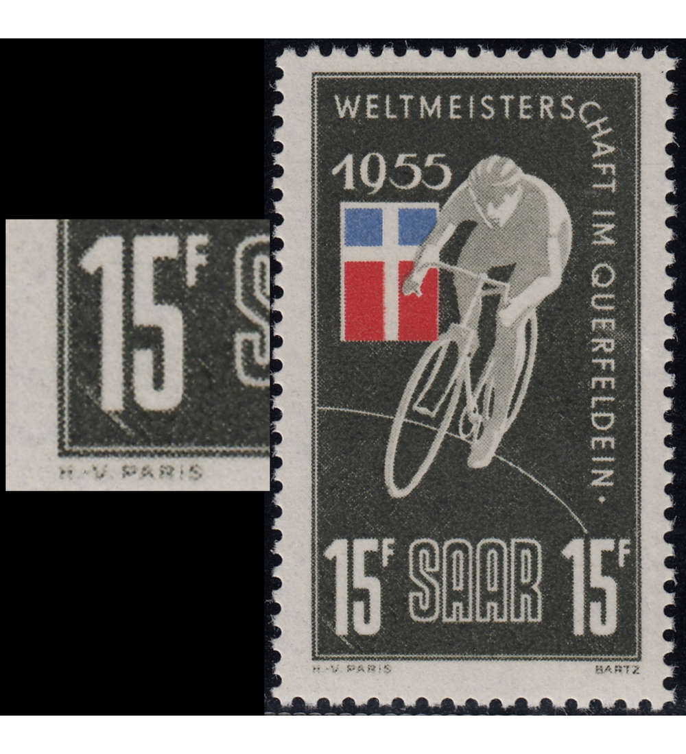 Saar Nr. 357 VI postfrisch ** Plattenfehler