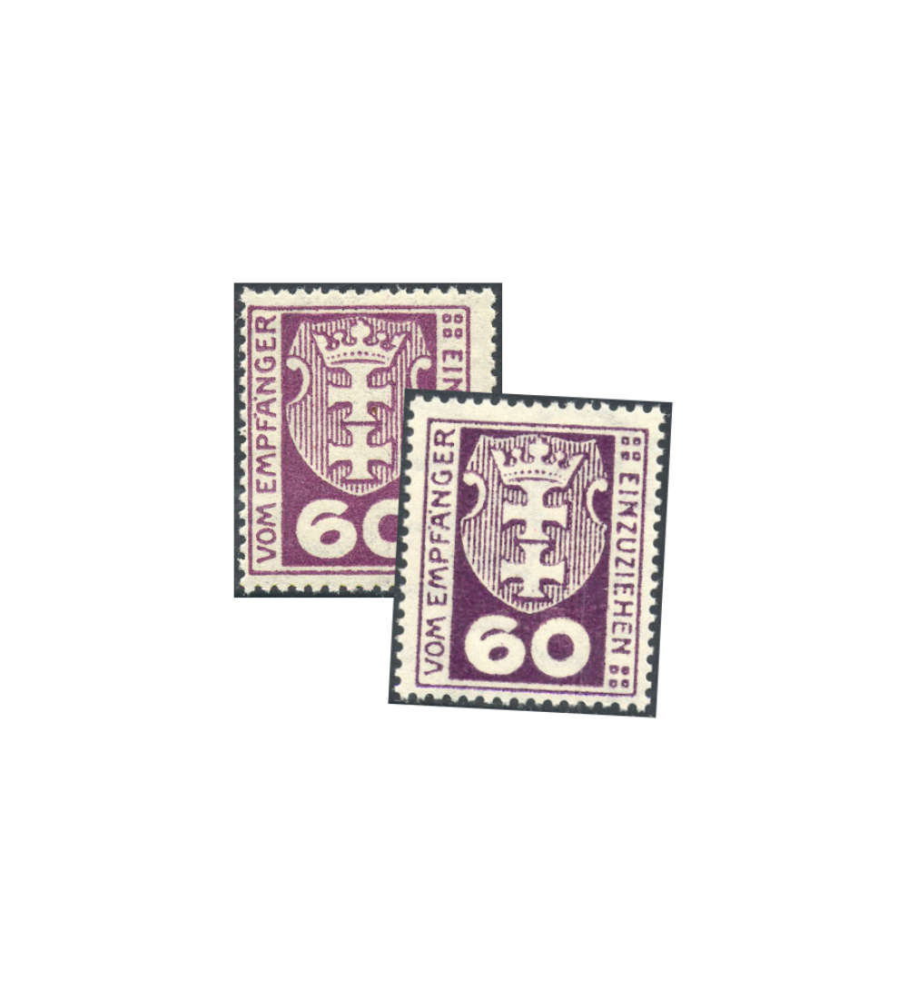 Danzig Portomarke Nr. 4a+b postfrisch