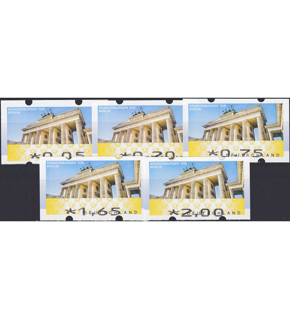 BRD ATM7 VS2 postfrisch 005/020/075/165/200 Cent Post Tower Bonn mit Nr.