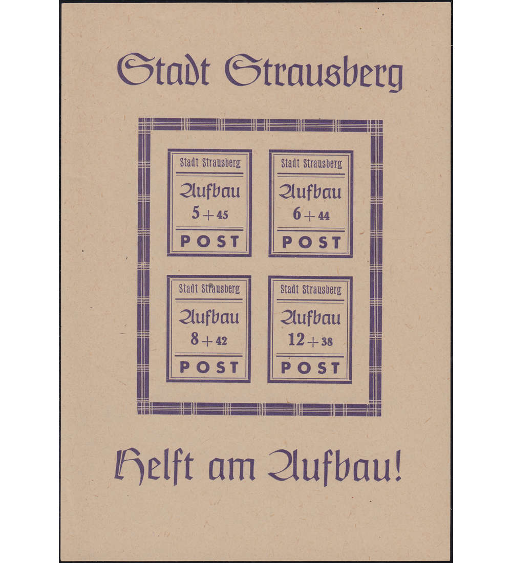 Deutsche Lokalausgabe Strauberg Block 1 I postfrisch **