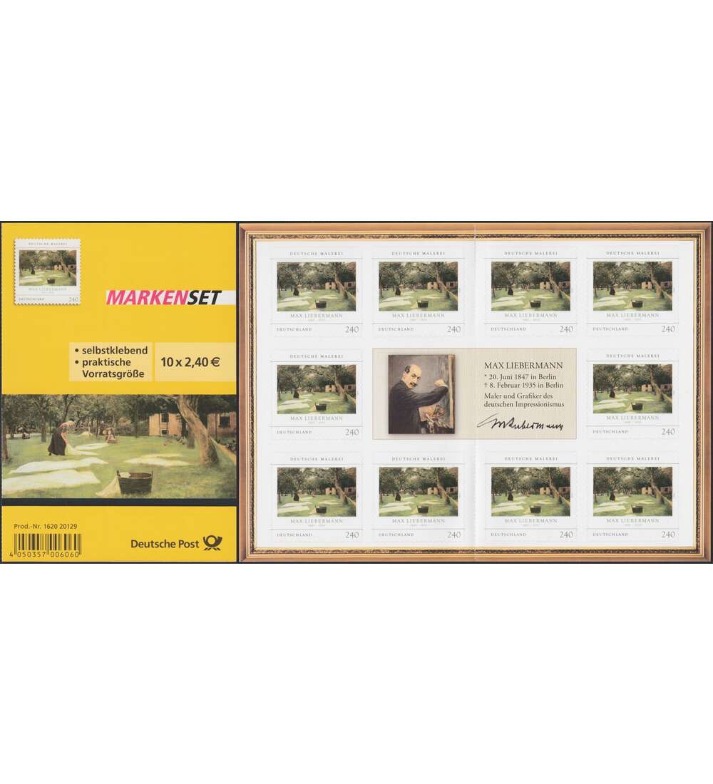   BRD Bund  Markenheft Nr. 92 Max Liebermann 2013